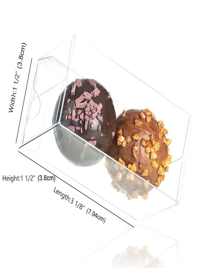SLShePack Clear Truffle Boxes Packaging 3 1/8"x1"x1" 45 Pack Small Chocolate Wedding Favor Caramels Candy Gift Boxes Little Glass Bears Treat Boxes for Party - Image 3
